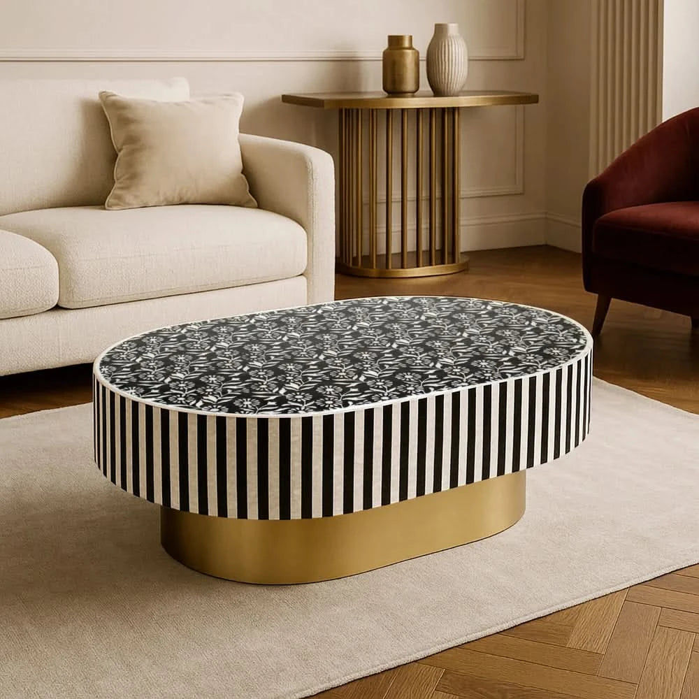 OPHELIA MOTHER OF PEARL HAND INLAY COFFEE TABLE - MyChocolateWood