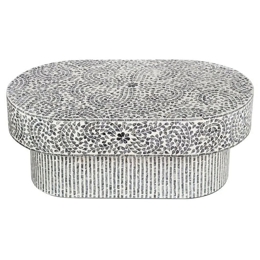GAYNOR  FLORAL MOTHER OF PEARL COFFEE TABLE - MyChocolateWood