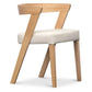COSTA  SOLID RUBBERWOOD LEATHER DINING CHAIR NATURAL/FROST - MyChocolateWood