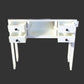 DAGENHAM RUSTIC RECYCLED ELM HALL TABLE/CONSOLE  4 DRAWERS/2 SHELVES NATURAL/WHITE - MyChocolateWood