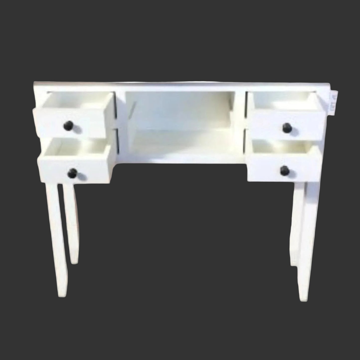 DAGENHAM RUSTIC RECYCLED ELM HALL TABLE/CONSOLE  4 DRAWERS/2 SHELVES NATURAL/WHITE - MyChocolateWood
