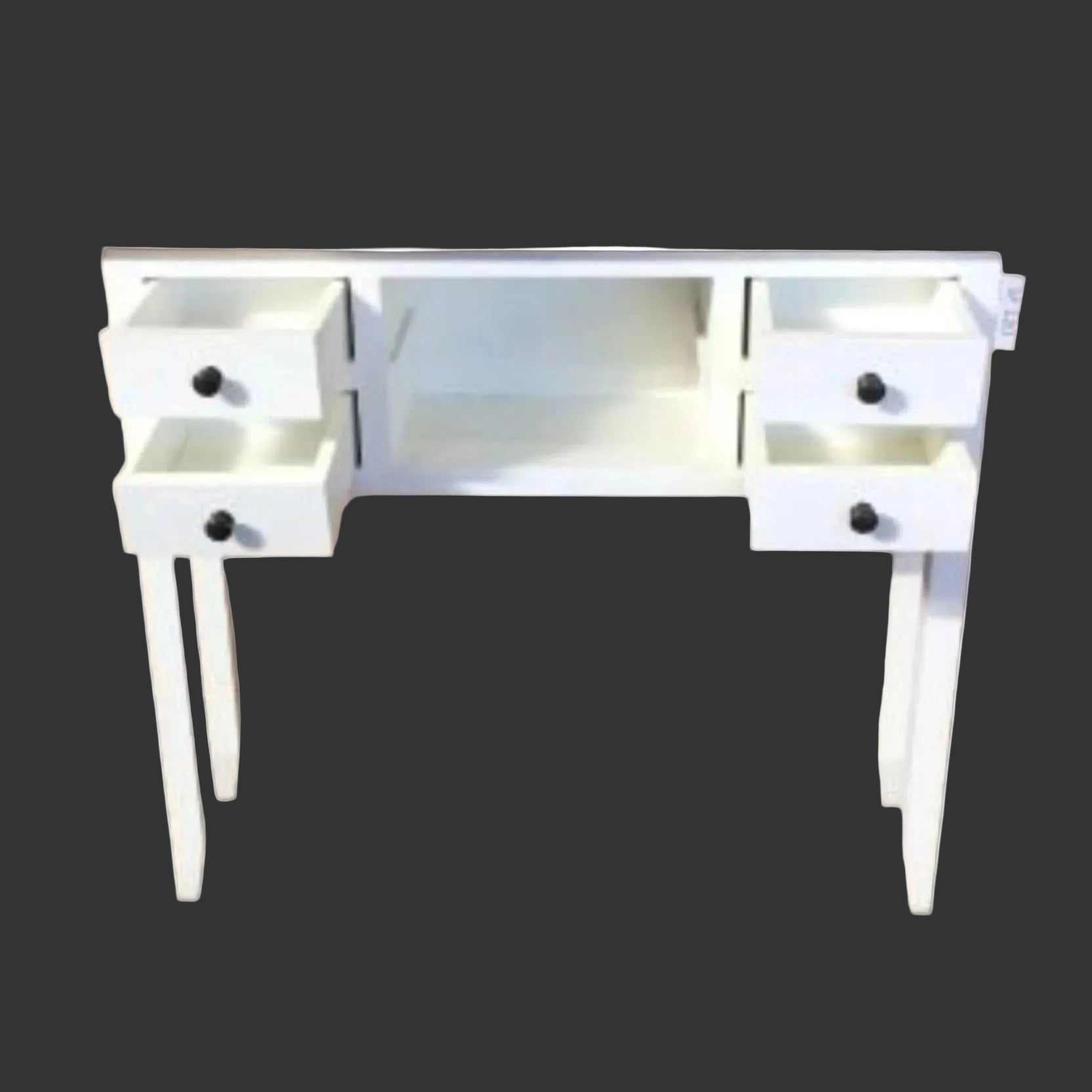 DAGENHAM RUSTIC RECYCLED ELM HALL TABLE/CONSOLE  4 DRAWERS/2 SHELVES NATURAL/WHITE - MyChocolateWood