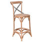 Malmo Cross Back Bar Stool with Grey Metal Straps - Chocolate Wood