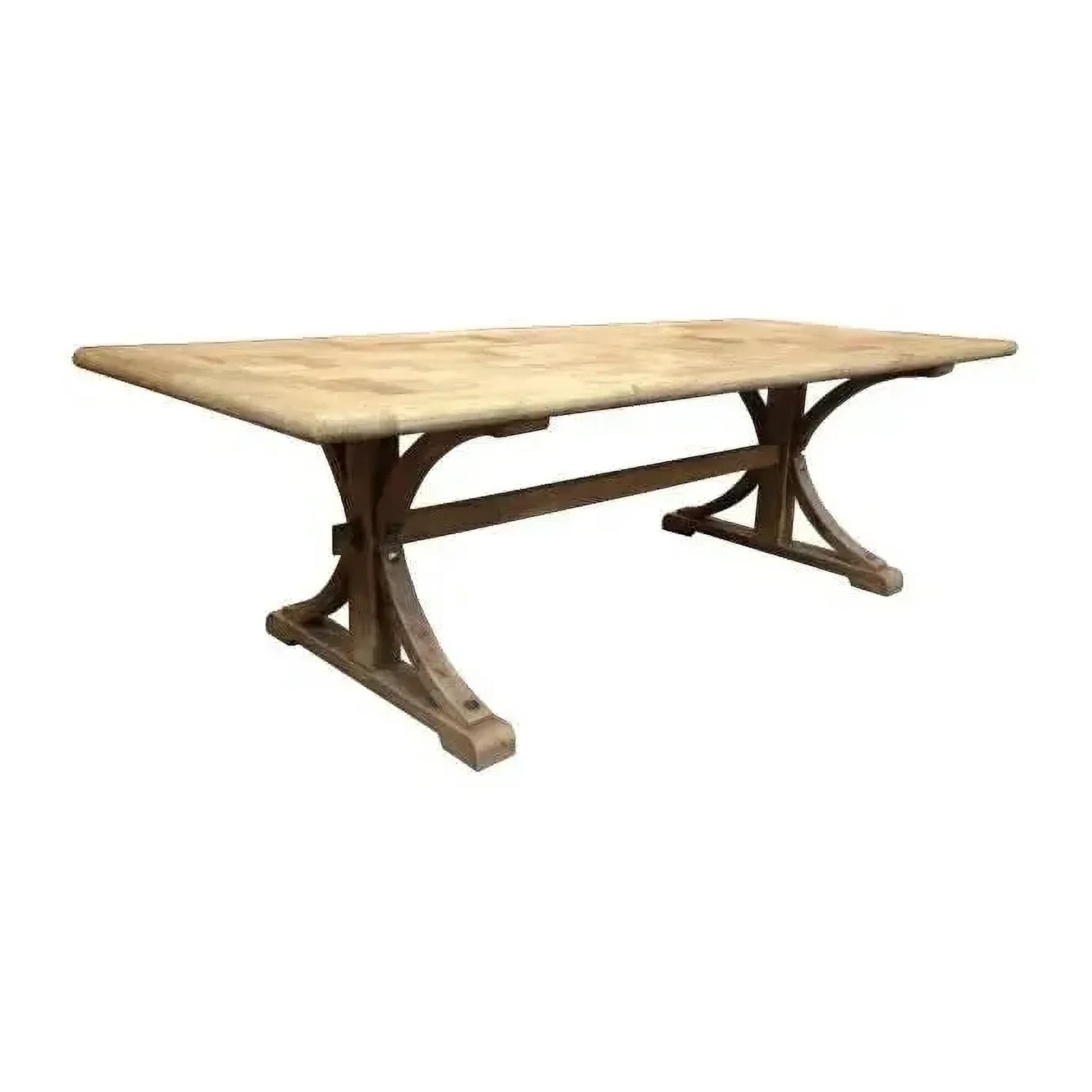 Gibraltar Hampton Style Rectangular Parquetry Dining Table with Natural Legs - Chocolate Wood