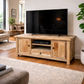 GIBRALTAR  RECYCLED ELM TIMBER TV UNIT 2 DOORS/1 DRAWER NATURAL - MyChocolateWood