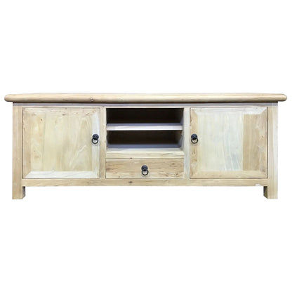 GIBRALTAR  RECYCLED ELM TIMBER TV UNIT 2 DOORS/1 DRAWER NATURAL - MyChocolateWood