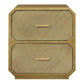 DELGARDO HAMPTON STYLE 2-DRAWER BEDSIDE TABLE ANTIQUE GOLD - MyChocolateWood