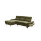 LIBBI FABRIC 2-SEATER SOFA BED WITH LHF STORAGE CHAISE GREEN - MyChocolateWood