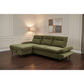 Libbi Fabric 2-Seater Sofa Bed with Left Hand Facing Storage Chaise in Green - Chocolate Wood