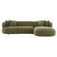 BEECHAM MODULAR 3-SEATER CORNER SOFA WITH RHF CHAISE - SAGE CHENILLE - MyChocolateWood