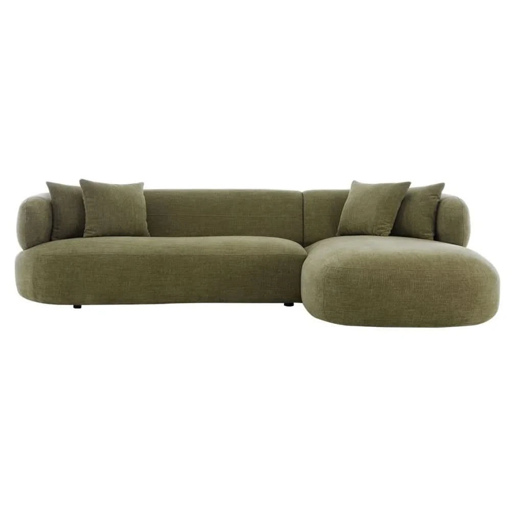BEECHAM MODULAR 3-SEATER CORNER SOFA WITH RHF CHAISE - SAGE CHENILLE - MyChocolateWood