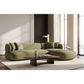 Beecham Modular 3-Seater Corner Sofa with Right Hand Facing Chaise in Sage - Chocolate Wood