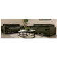 SPARKLER LEATHER 3-SEATER + 2-SEATER LEATHER SOFA OLIVE GREEN LOUNGE SET - MyChocolateWood