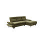 LIBBI FABRIC 2-SEATER SOFA BED WITH RHF STORAGE CHAISE GREEN - MyChocolateWood