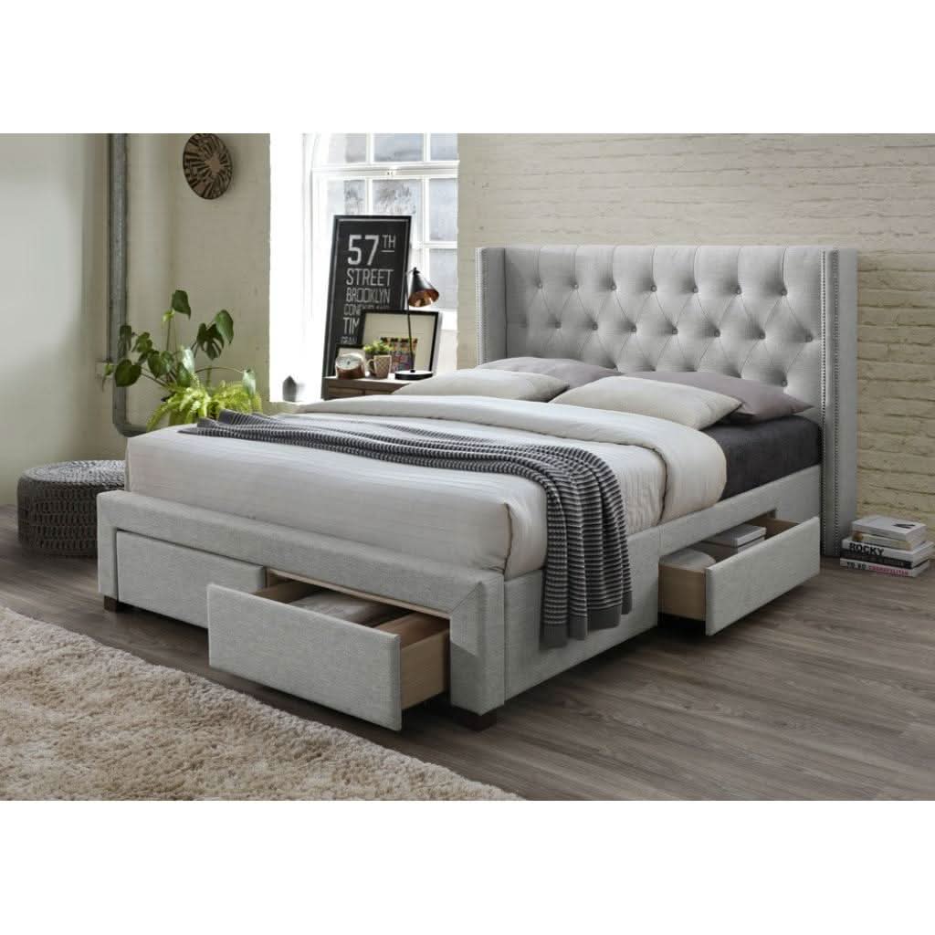 GREER 4-DRAWER DOUBLE STORAGE BED STONE - MyChocolateWood