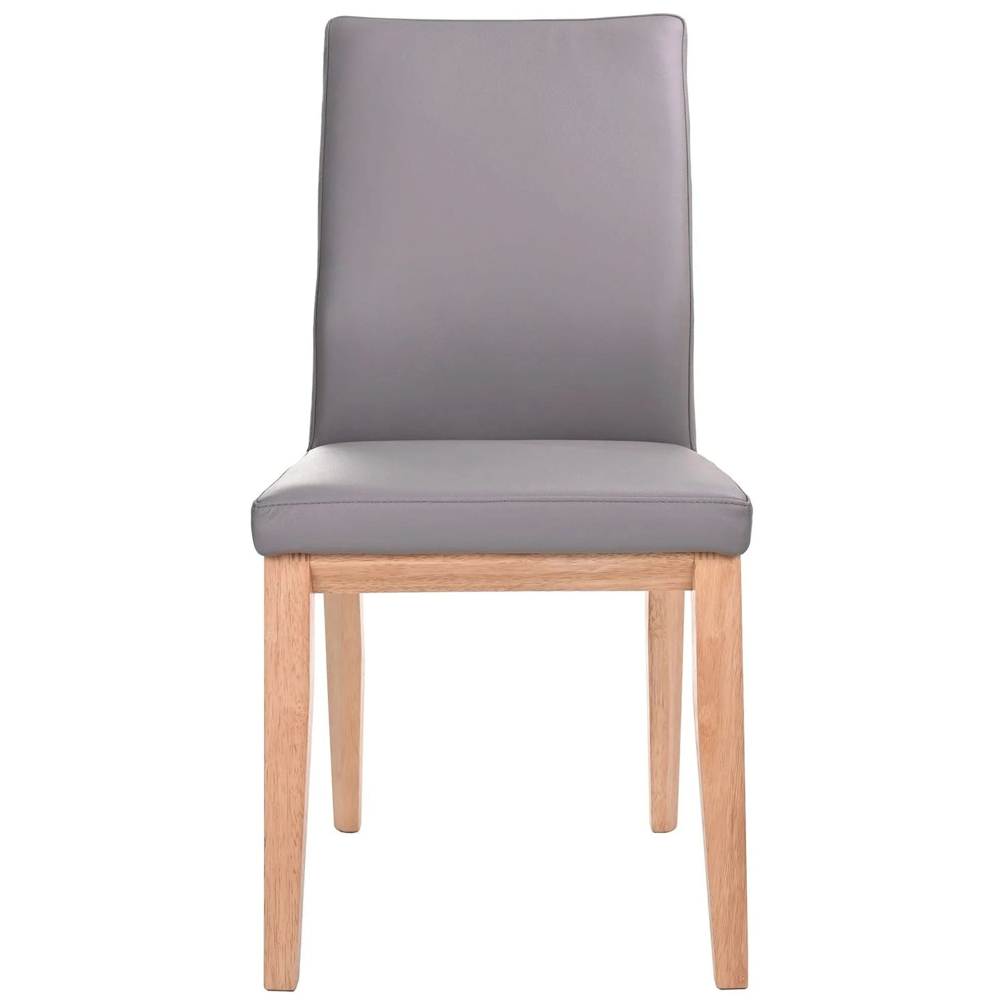 OAKLEY LEATHER DINING CHAIR MID-GRAY/NATURAL - MyChocolateWood