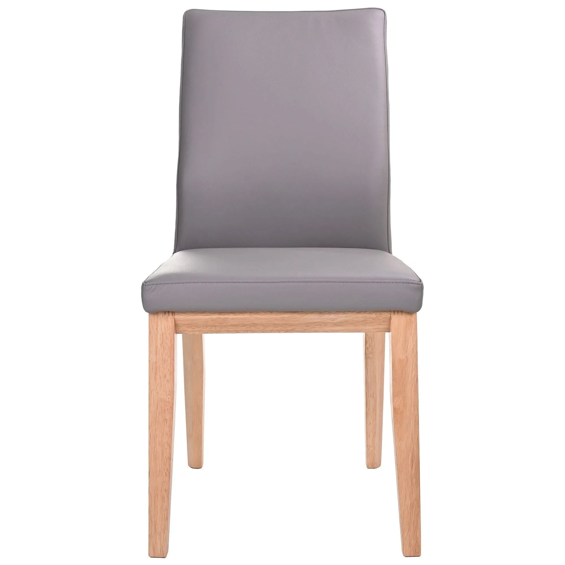 OAKLEY LEATHER DINING CHAIR MID-GRAY/NATURAL - MyChocolateWood