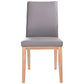 Oakley Leather Dining Chair in Mid Gray with Natural Legs - Chocolate Wood