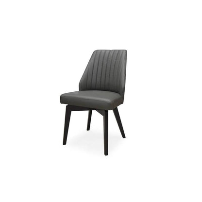 GYPSANA REAL LEATHER DINING CHAIR IN DARK GREY COLOUR - MyChocolateWood