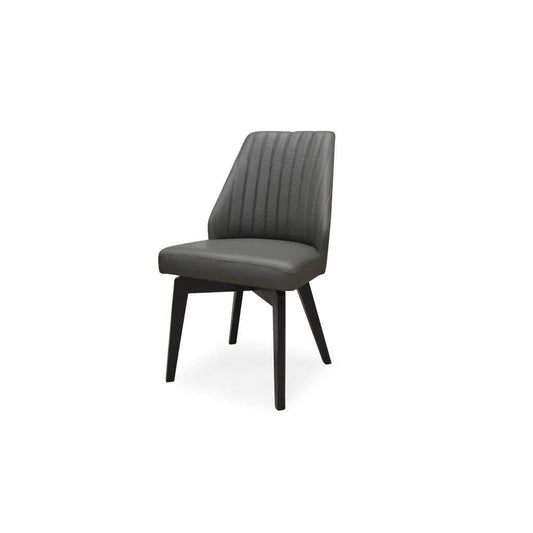 GYPSANA REAL LEATHER DINING CHAIR IN DARK GREY COLOUR - MyChocolateWood
