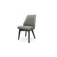 Gypsana Real Leather Dining Chair in Iron - Chocolate Wood