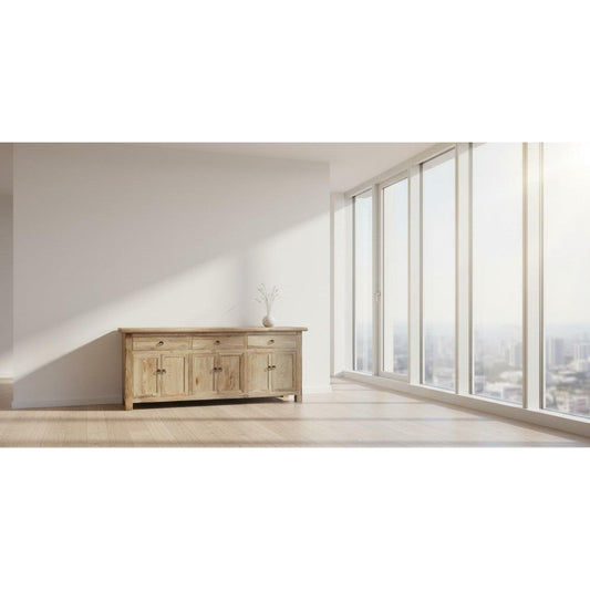 GIBRALTAR 3-DRAWER 6-DOOR SIDEBOARD / BUFFET - CRAFTED FROM RECYCLED ELM - MyChocolateWood