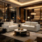 Yanni Fabric 2 Piece Lounge Suite: 1 x 3-Seater Sofa + 1 x 2-Seater Sofa   Sand