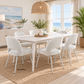 Halifax Solid Acacia Dining Set: 1 xTable 180cm Brushed White & 6 x Halifax Dining Chairs - MyChocolateWood