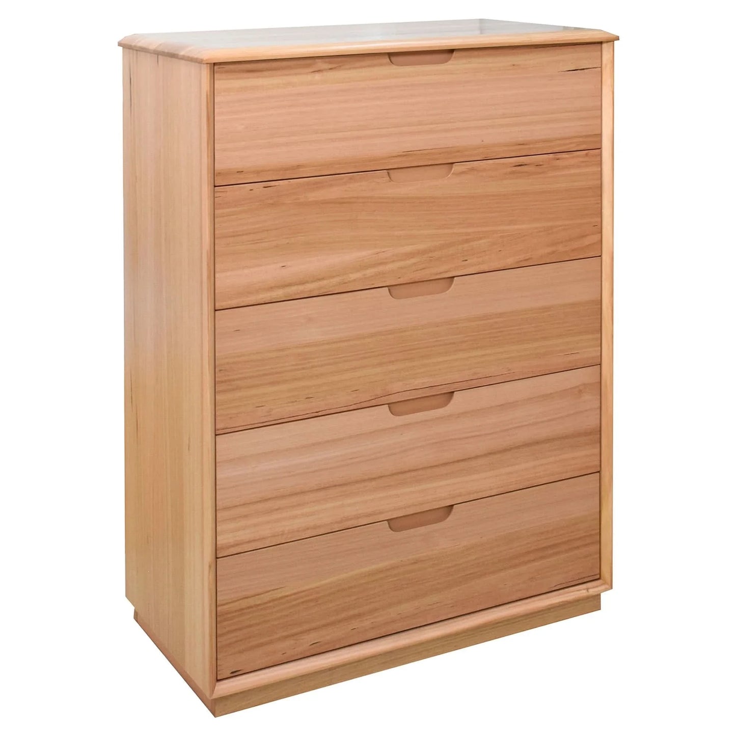HARBROOK MESSMATE TIMBER 5 DRAWER TALLBOY/CHEST OF 5 DRAWERS NATURAL - MyChocolateWood