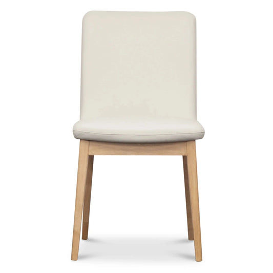 HARDIN LEATHER DINING CHAIR FROST/NATURAL - MyChocolateWood