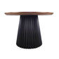 CARLOW ROUND DINING TABLE  NATURAL TOP/BLACK BASE 130CM - MyChocolateWood