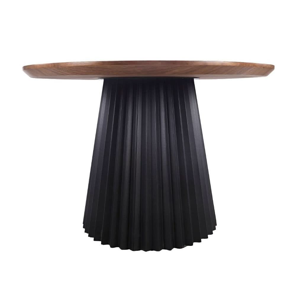 CARLOW ROUND DINING TABLE  NATURAL TOP/BLACK BASE 130CM - MyChocolateWood