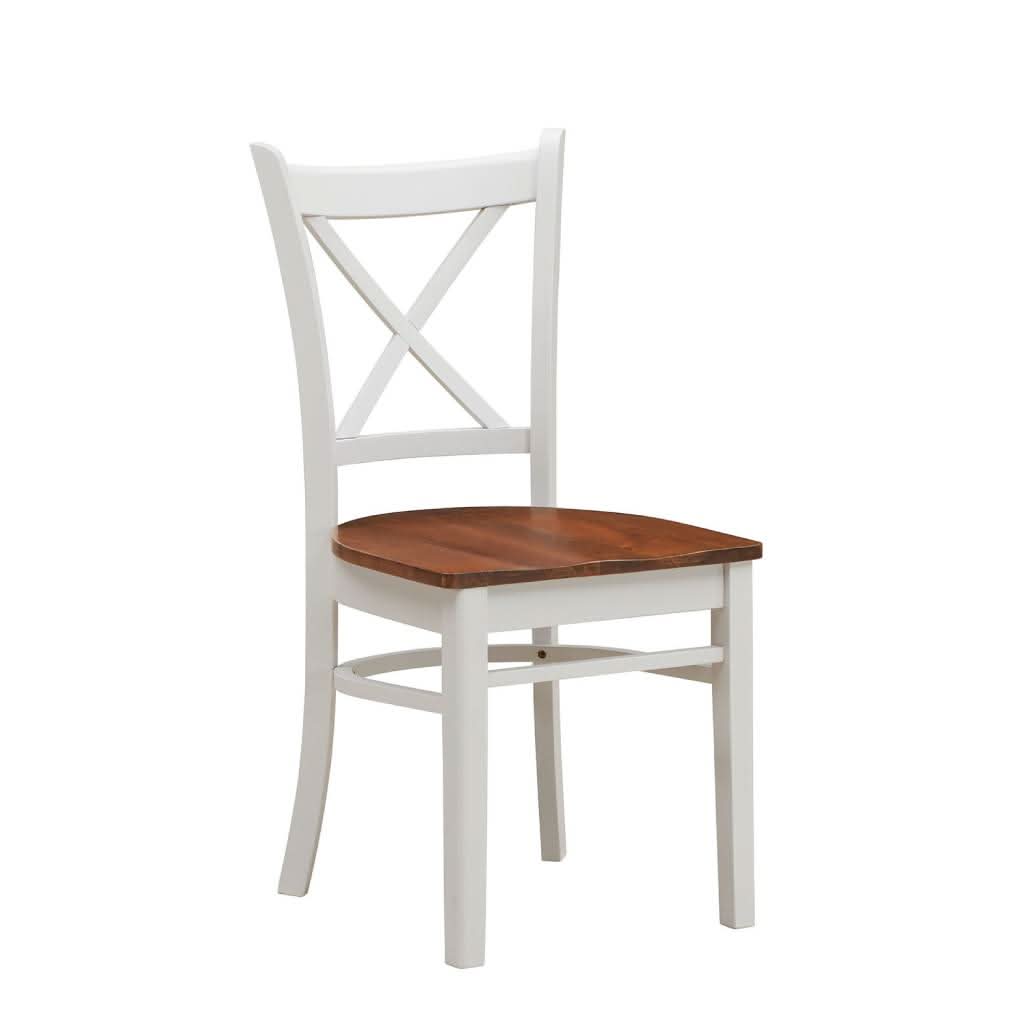SURREY DINING CHAIR BURNISHED OAK/WHITE COLOUR/BURNISHED OAK TIMBER SEAT - MyChocolateWood
