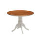 SURREY RUBBERWOOD ROUND TABLE BURNISHED OAK/WHITE 106.6CM - MyChocolateWood