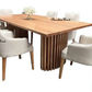 IBARRA BLUE GUM TIMBER 7 PCE DINING SET: 1 RECT. DINING TABLE & 6 DINING CHAIRS - MyChocolateWood