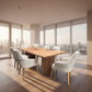 IBARRA BLUE GUM TIMBER 7 PCE DINING SET: 1 RECT. DINING TABLE & 6 DINING CHAIRS - MyChocolateWood