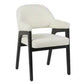 IRVINE FABRIC DINING CHAIR BLACK FRAME/ IVORY UPHOLSTERY - MyChocolateWood