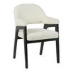 IRVINE FABRIC DINING CHAIR BLACK FRAME/ IVORY UPHOLSTERY - MyChocolateWood