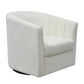 Winthrop Swivel Armchair in Ivory Chenille