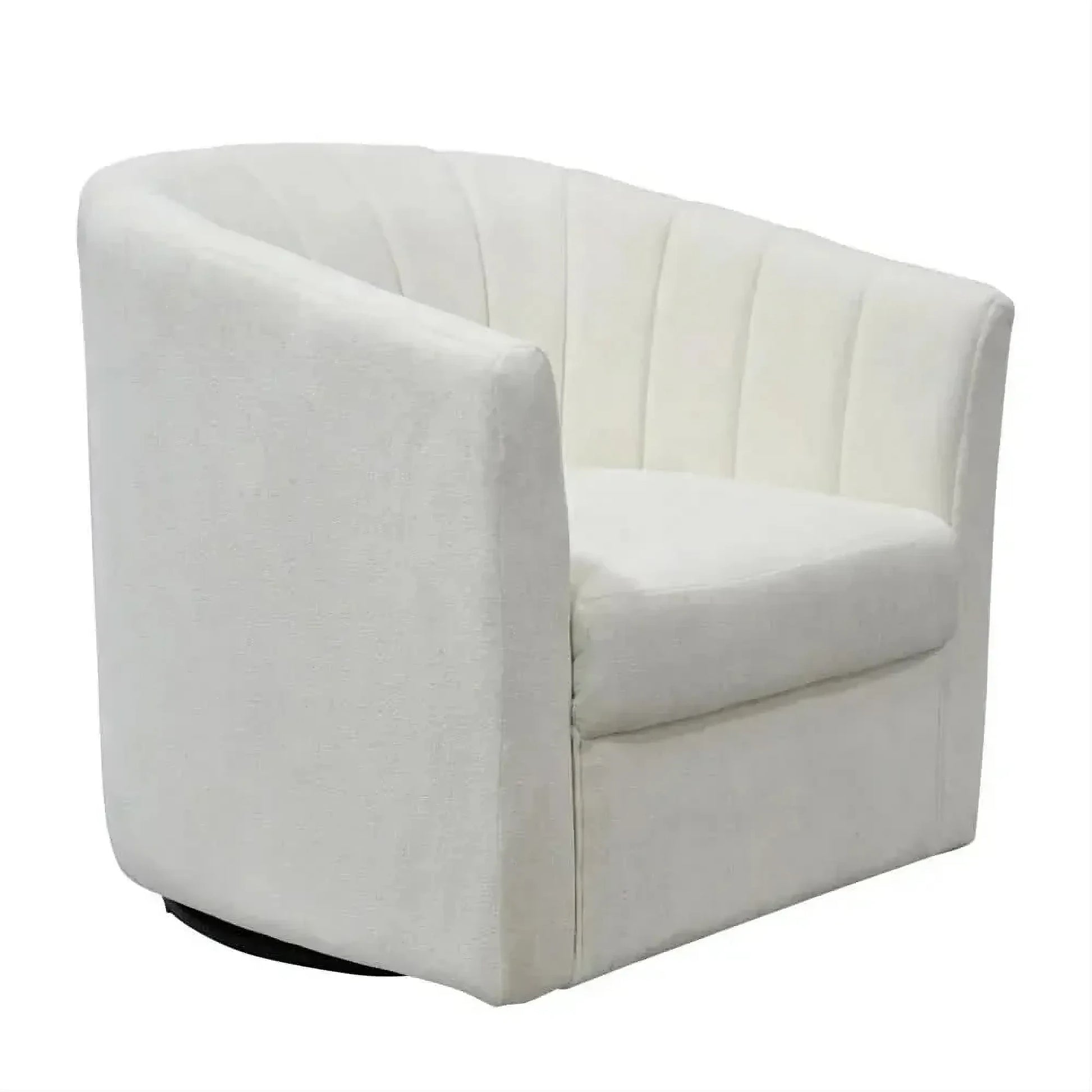Winthrop Swivel Armchair in Ivory Chenille