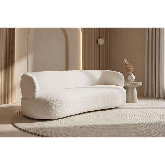 BEECHAM 3-SEATER BOUCLE SOFA IVORY - MyChocolateWood