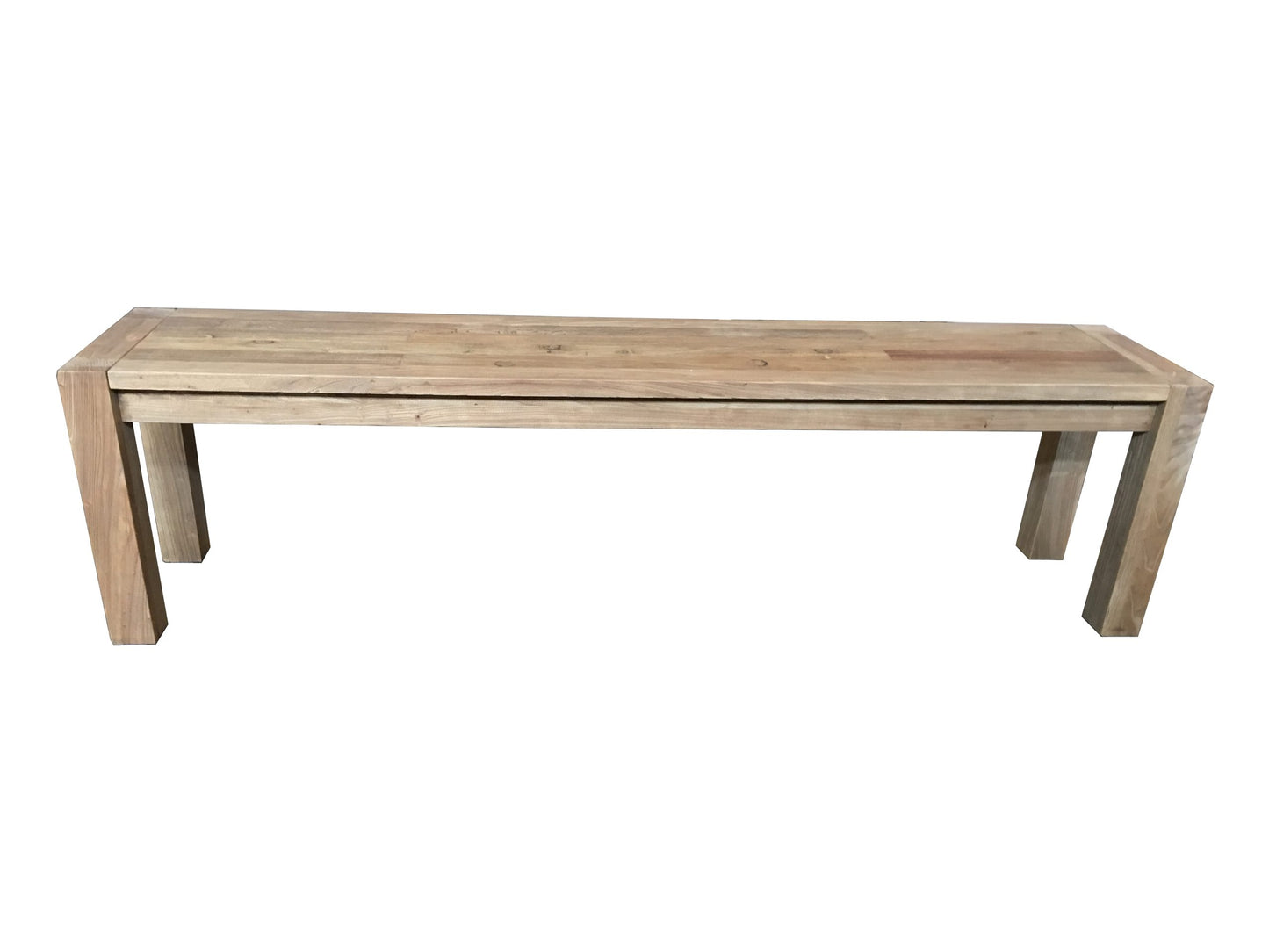 NEW MADRID RUSTIC COUNTRY BENCH RECYCLED ELM WOOD TIMBER FARMHOUSE 175CM - MyChocolateWood