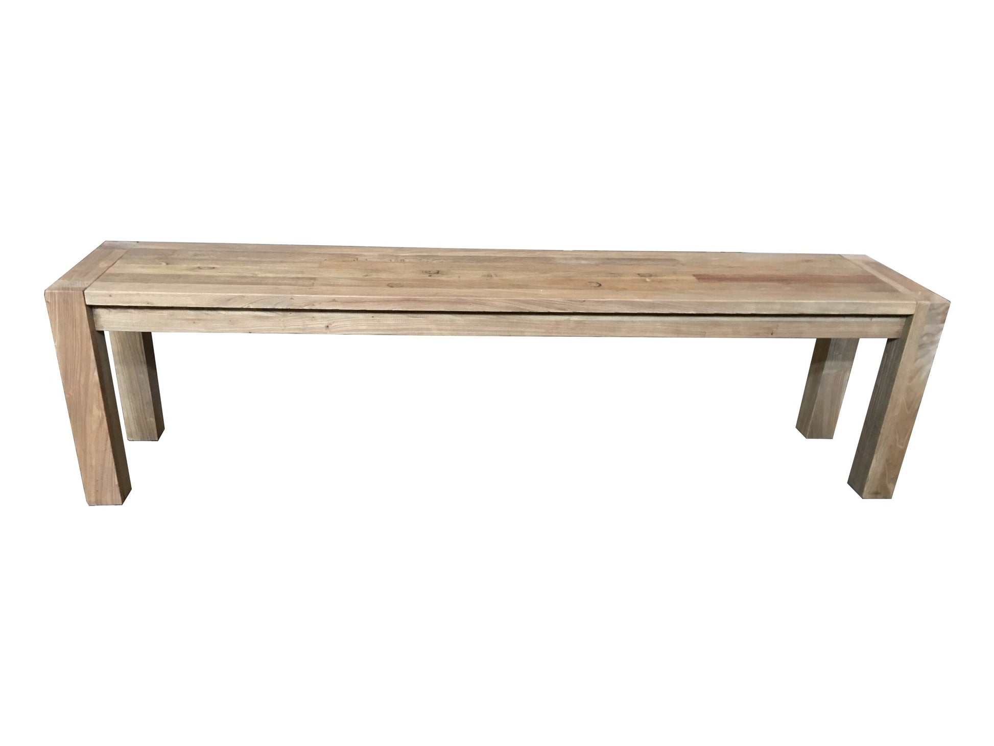 NEW MADRID RUSTIC COUNTRY BENCH RECYCLED ELM WOOD TIMBER FARMHOUSE 175CM - MyChocolateWood