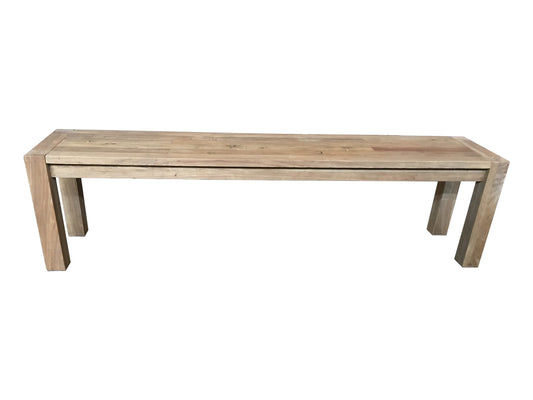 NEW MADRID RUSTIC COUNTRY BENCH RECYCLED ELM WOOD TIMBER FARMHOUSE 175CM - MyChocolateWood