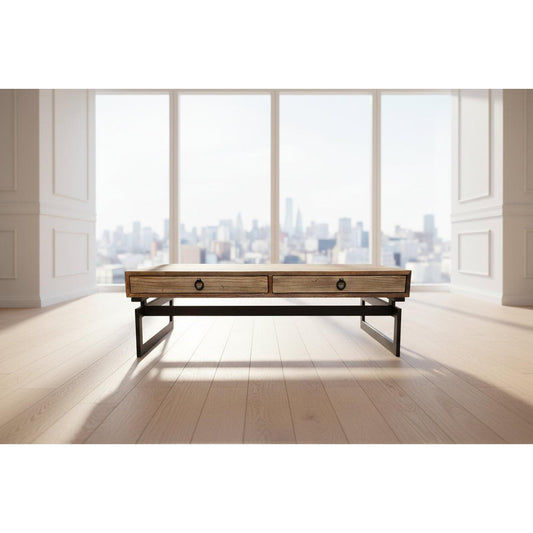JESPIE RECYCLED ELM & IRON COFFEE TABLE NATURAL