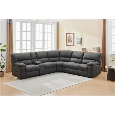 Vernon Rhino Fabric Corner Modular in Jet