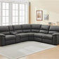 LANCY PREMIUM LEATHER 3 SEATER RECLINER SOFA + 2-SINGLE MANUAL RECLINER  ARMCHAIRS BLACK - MyChocolateWood