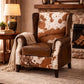 ABE HAND MADE COWHIDE & GENUINE LEATHER ARMCHAIR - MyChocolateWood