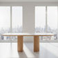 CASPIAN OAK OVAL DINING TABLE  WHITE CERAMIC TOP/NATURALWOODEN LEGS 220CM - MyChocolateWood