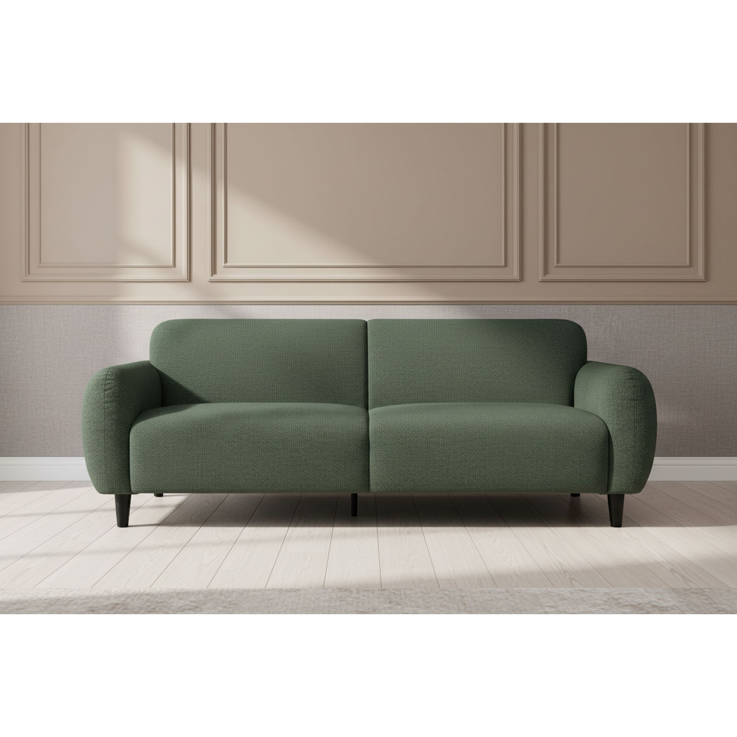 Barbour Fabric 3-Seater Sofa in Kelly Green - Chocolate Wood